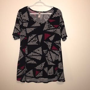 LuLaRoe perfect T black white maroon